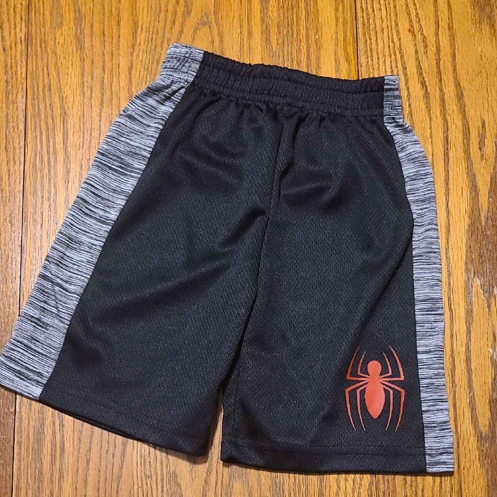 Spiderman Black and Gray Kids Shorts with Red Spider - Boy's 4